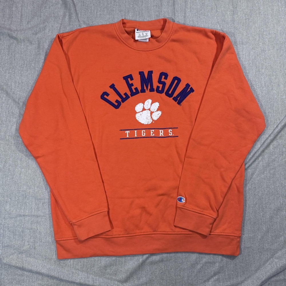 Clemson Tigers‎ Sweatshirt Mens Large NCAA Football Crewneck Pullover Champion